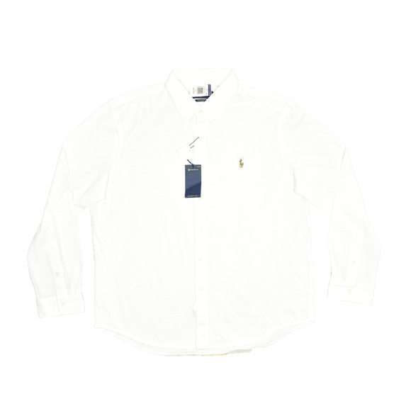 NEW Ralph Lauren Men's White Knit Oxford Button Down Shirt Size XXL NWT - Picture 1 of 8